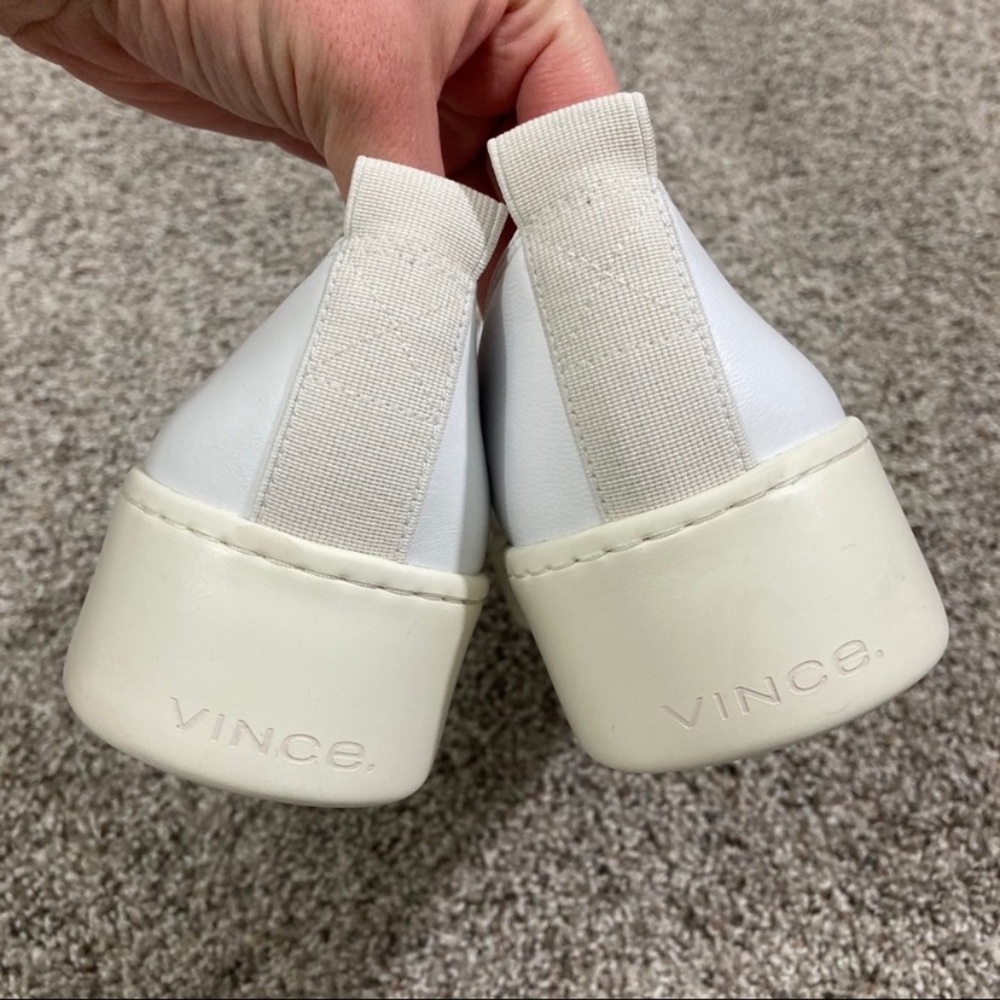 Vince Saxon 2 White Slip-On Platform Sneakers - Picture 6 of 8